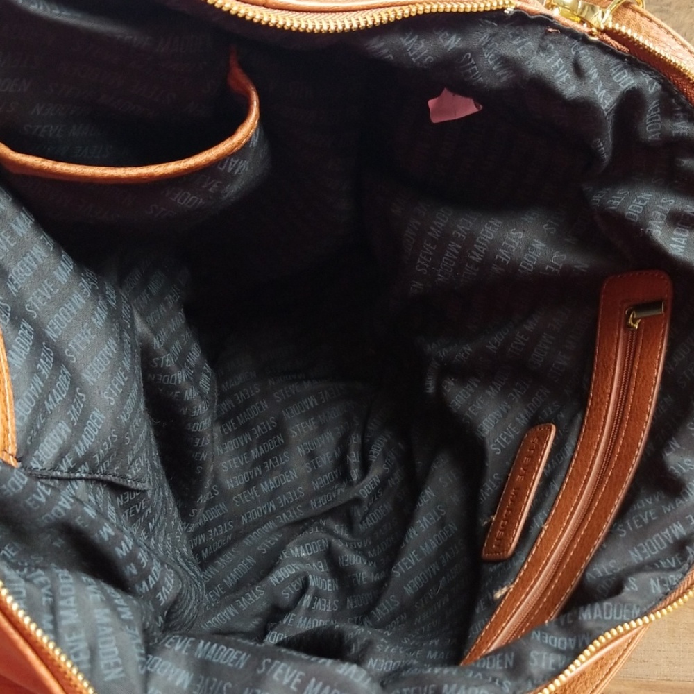Steve Madden Brown Faux Leather Large Tote Fringe - Picture 7 of 8